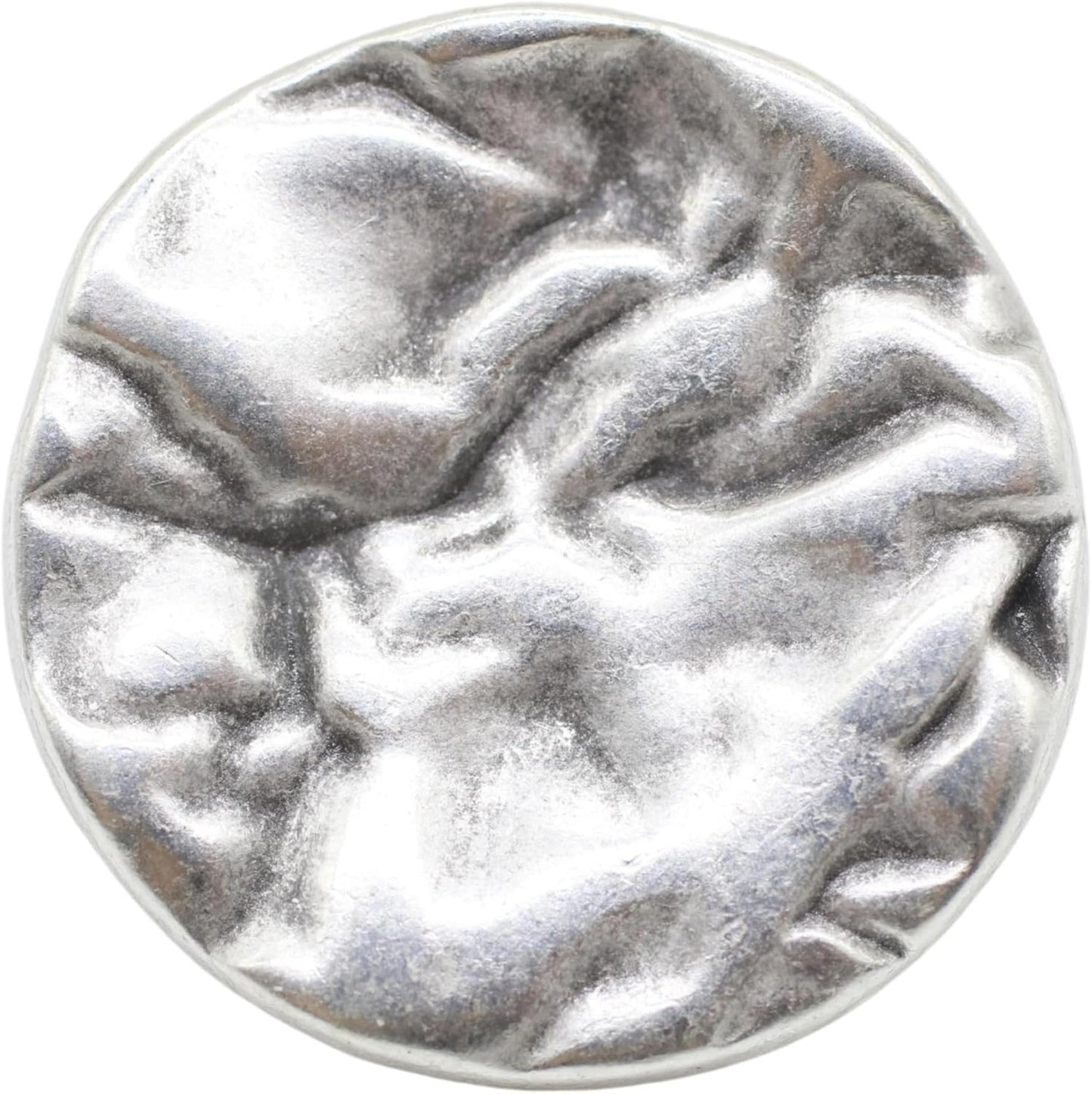 Wrinkle Antique Silver Metal Shank Buttons - 12 Pcs - 4 Size Options - Luxury Wrinkle Round Wave Metal Shank Buttons for Men Women Blazer Coat Uniform Shirt Suit and Jacket Sewing Craft DIY G4263…