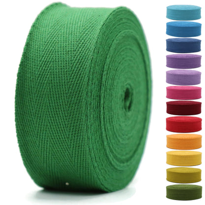 2" & 1.5" & 1.18'' & 1" Cotton Twill Tape - 10 Yards - 50+ Colors -%100 Natural Cotton 1 Inch 1.5 Inch 2 Inch Herringbone Bias Binding Cotton Tape Trim for Sewing Wrapping Craft DIY 10275(MldvsGreen)…