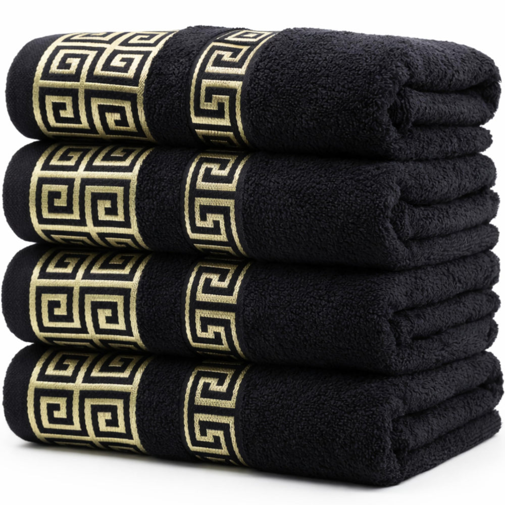 6-Piece Greek Key Towel Set — Navy