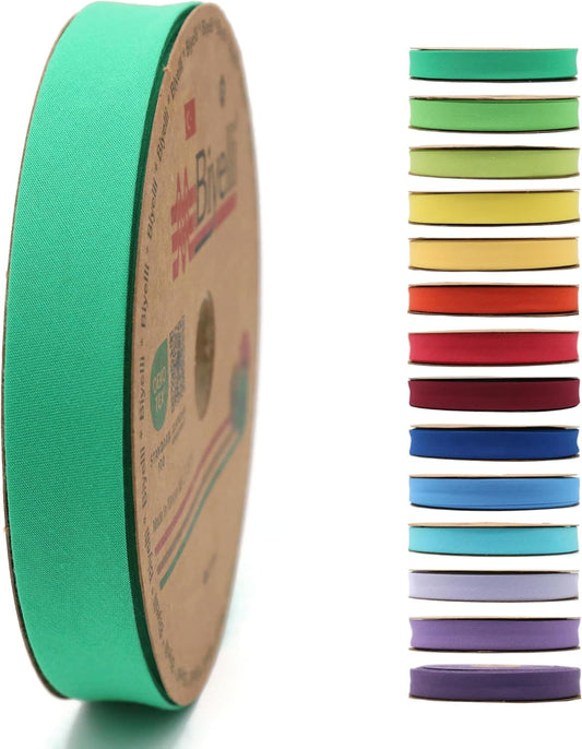 Cotton Fold Bias Tape - 3/4 Inches (20mm) Wide - 27 Yards - 65+ Colors - Single Fold Cotton Fold Bias Binding Tape for Sewing Clothing DIY (46. Grass Green) D46