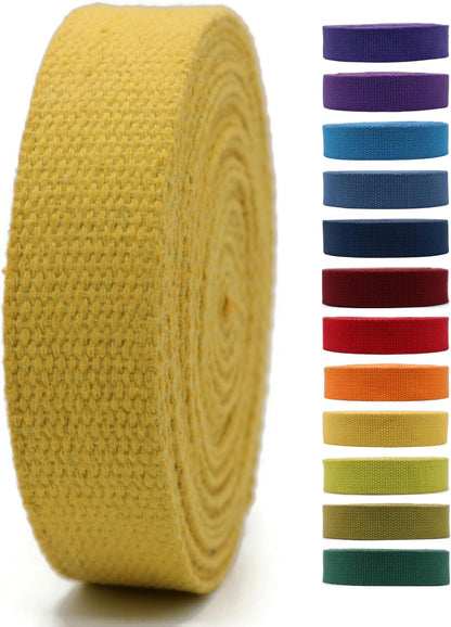 2" &amp; 1.5'' &amp; 1" Cotton Webbing - 5 Yards - 50+ Colors -100% Natural Cotton - Turkish Woven - Heavy Duty 1 Inch 1.5 Inch 2 Inch Webbing for Sewing Straps Bag Climbing Indoors Craft DIY 11115…