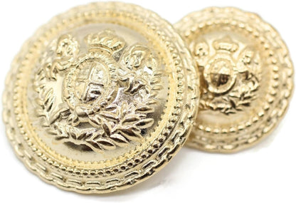 Gold Metal Shank Buttons - 12 Pcs - 5 Size Options - Luxury Horse Round Metal Shank Buttons for Men Women Blazer Coat Uniform Shirt Suit and Jacket Sewing Craft DIY N1201