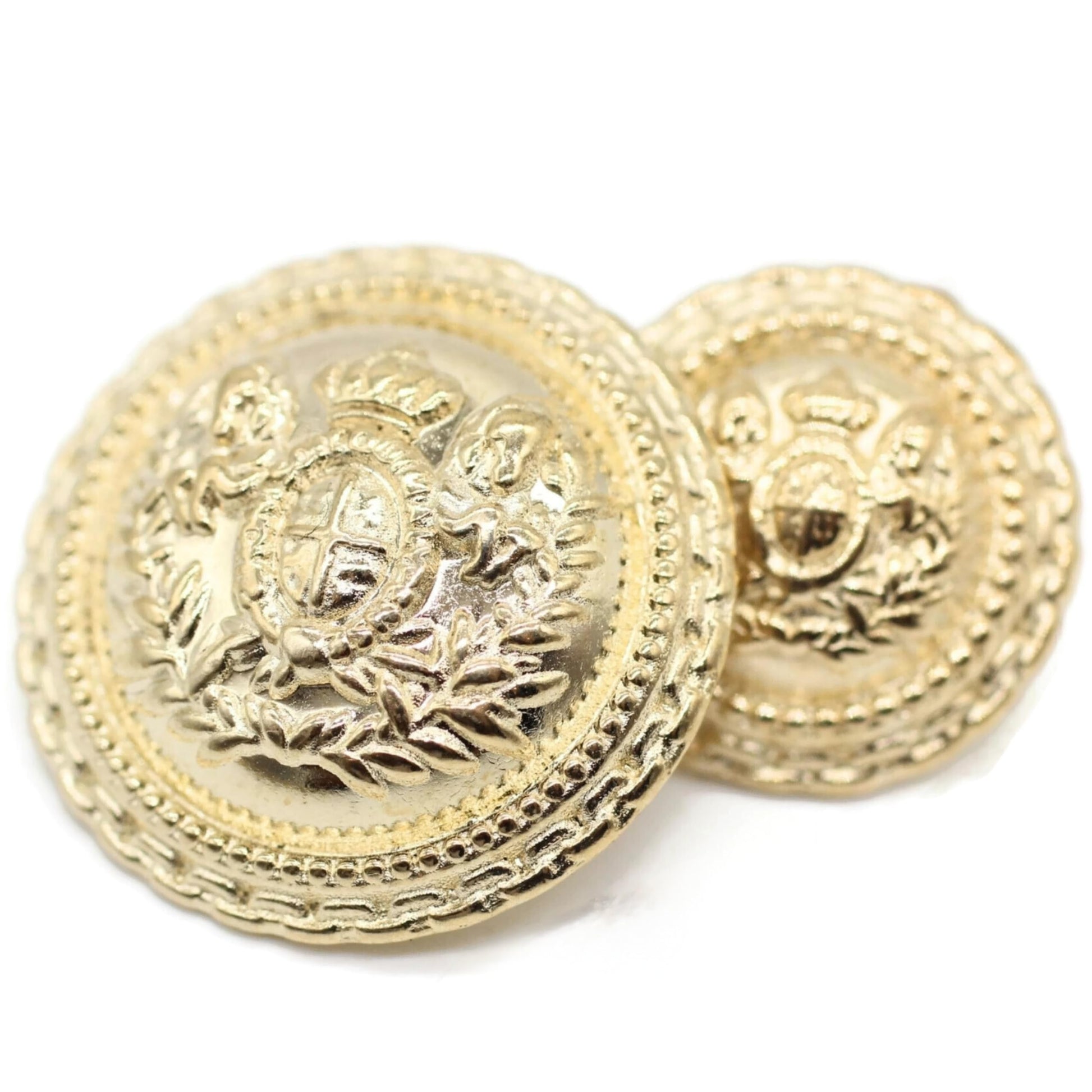 Bronze Metal Shank Buttons - 12 Pcs - 4 Size Options - Luxury Flat Round Wave Metal Shank Buttons for Men Women Blazer Coat Uniform Shirt Suit and Jacket Sewing Craft DIY N18105