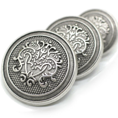 Gold Metal Shank Buttons - 12 Pcs - 3 Size Options - Floral Round Metal Shank Buttons for Men Women Blazer Coat Uniform Shirt Suit and Jacket Sewing Craft DIY N4501