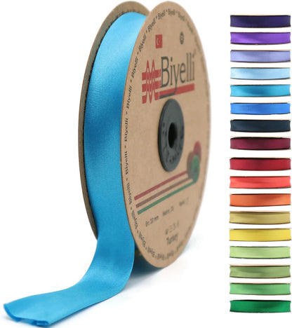 Fold Satin Bias Tape - 99+ Colors - 3/4 Inches Wide - 27 Yards - Fold Satin Binding Bias Ribbon Fabric Piping Bias Binding Tape for Sewing Clothing DIY Aquamarine BYS15