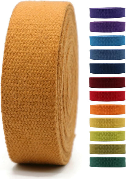 2" &amp; 1.5'' &amp; 1" Cotton Webbing - 5 Yards - 50+ Colors -100% Natural Cotton - Turkish Weave - Heavy Duty 1 Inch 1.5 Inch 2 Inch Webbing for Sewing Straps Wrapping Climbing Indoors Craft DIY 111455…