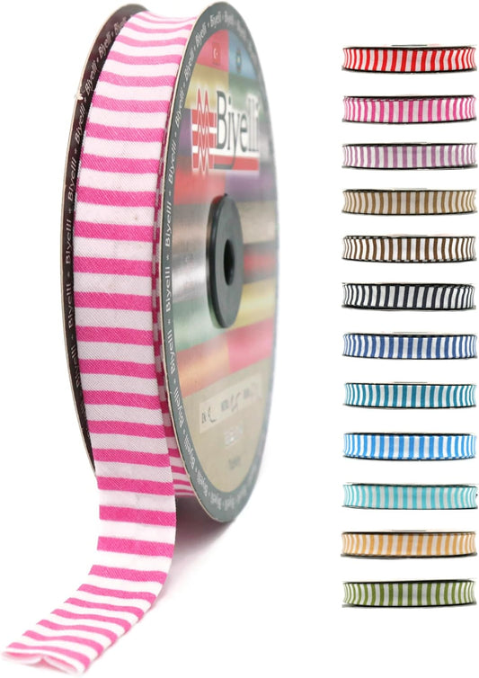 Cotton Fold Bias Binding Tape - 3/4 Inches (20mm) Wide - 27 Yards - Plaid Single Fold Cotton Fold Bias Binding Tape for Sewing Clothing DIY Pink F2
