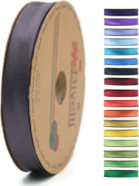 Fold Satin Bias Tape - 99+ Colors - 3/4 Inches Wide - 27 Yards - Fold Satin Binding Bias Ribbon Fabric Piping Bias Binding Tape for Sewing Clothing DIY BYS71