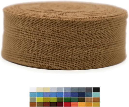2" & 1.5" & 1.18'' & 1" Cotton Twill Tape - 10 Yards - 50+ Colors -%100 Cotton 1 Inch 1.5 Inch 2 Inch Herringbone Bias Binding Cotton Tape Trim for Sewing Wrapping Craft DIY 10454 (Ginger Spice)…