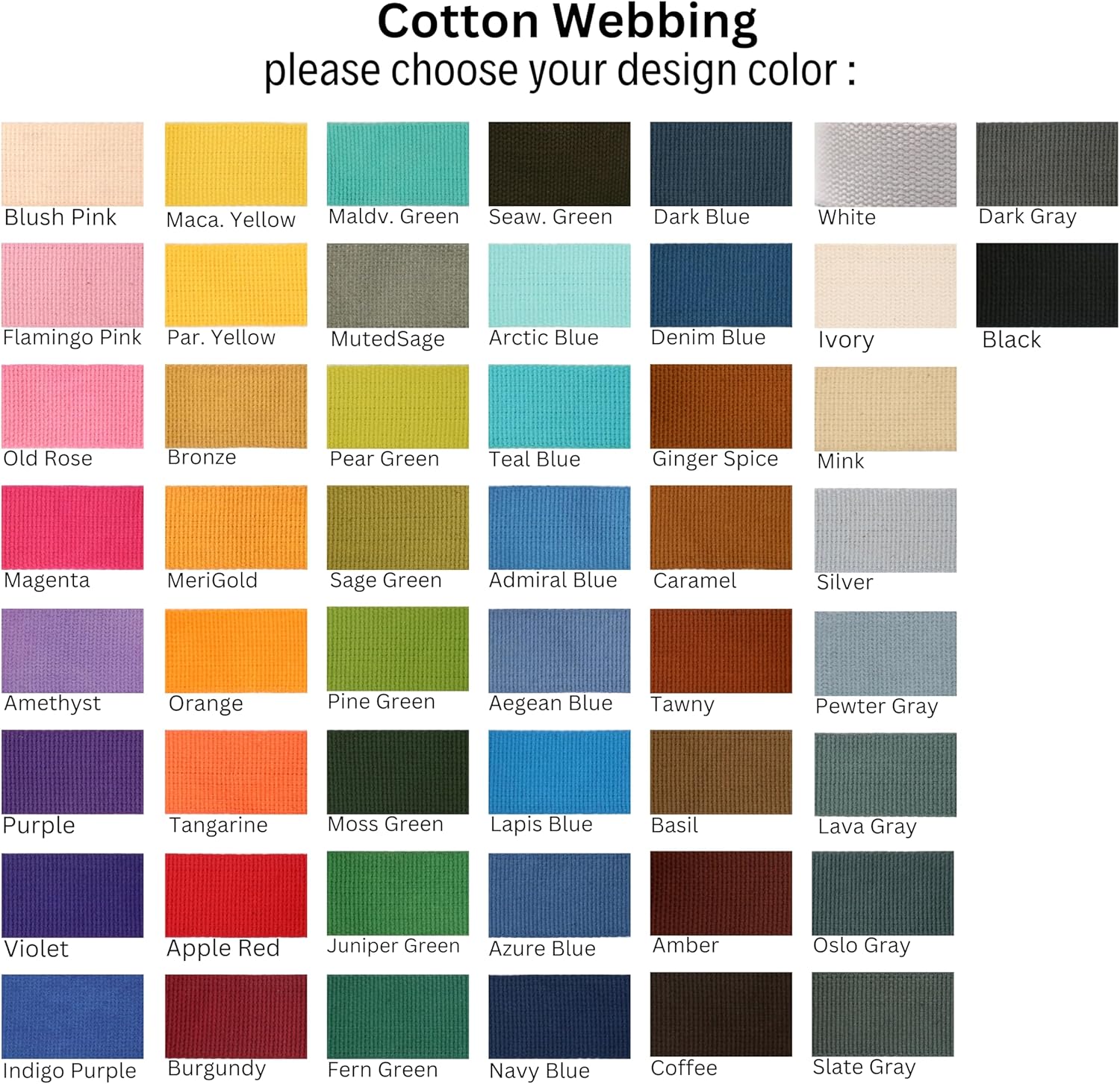 Cotton Webbing 2" & 1.5'' & 1" - 5 Yards - 50+ Colors -%100 Natural Cotton - Turkish Woven - Heavy 1 Inch 1.5 Inch 2 Inch Green Canvas Webbing for Sewing Straps Bags Climbing Indoors Craft DIY 11335…