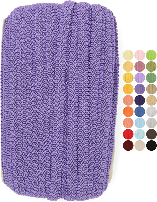 Purple Braided Gimp Braid Trim - 50 Yards - 31+ Colors - Upholstery lace Braided Gimp Cord Trim Scroll Braid Trim Turkish Trim for Costumes Home Decor Upholstery Craft Sewing DIY GT2813…