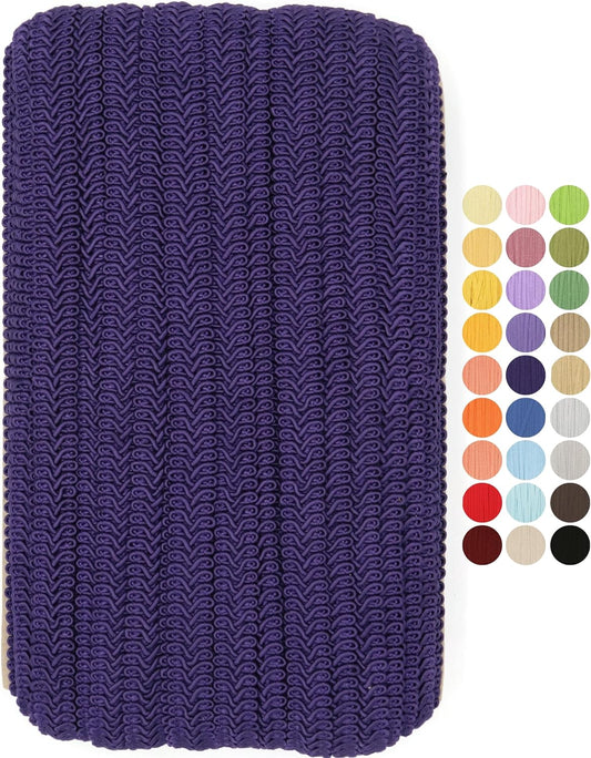 Violet Braided Gimp Braid Trim - 50 Yards - 31+ Colors - Upholstery lace Braided Gimp Cord Trim Scroll Braid Trim Turkish Trim for Costumes Home Decor Upholstery Craft Sewing DIY GT2812…
