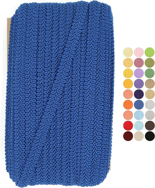 Navy Blue Braided Gimp Braid Trim - 50 Yards - 31+ Colors - Upholstery lace Braided Gimp Cord Trim Scroll Braid Trim Turkish Trim for Costumes Home Decor Upholstery Craft Sewing DIY GT2791…