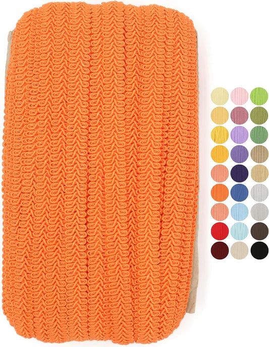 Tangarine Braided Gimp Braid Trim - 50 Yards - 31+ Colors - Upholstery lace Braided Gimp Cord Trim Scroll Braid Trim Turkish Trim for Costumes Home Decor Upholstery Craft Sewing DIY GT2803…